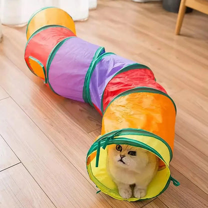 Túnel Para Gato Plegable Y Colorido Juguete
