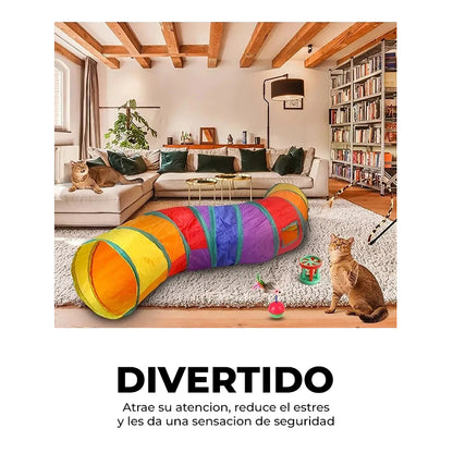 Túnel Para Gato Plegable Y Colorido Juguete